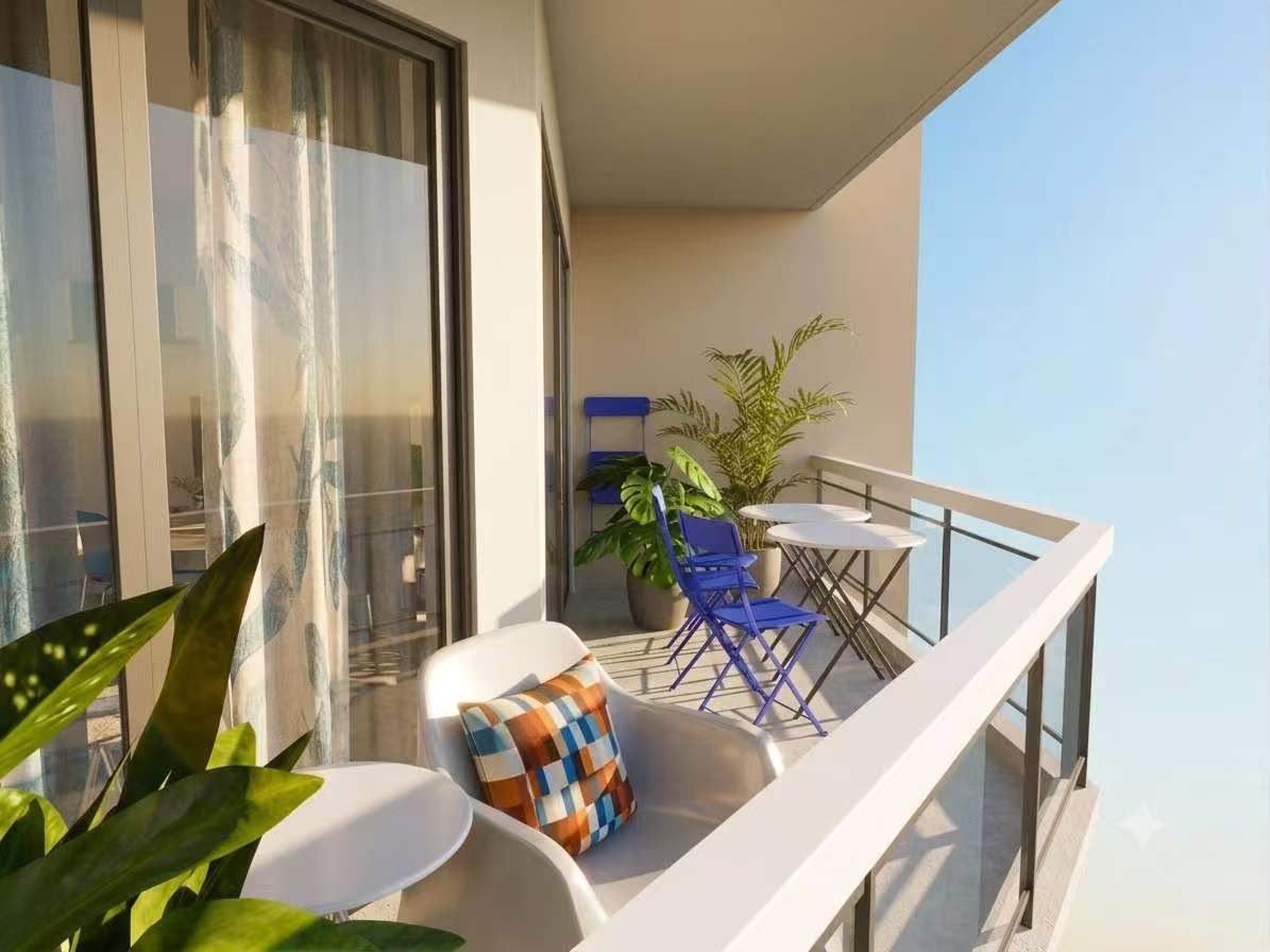 Balcon de l'appartement Riviera Stays Cagnes Plage avec vue partielle mer